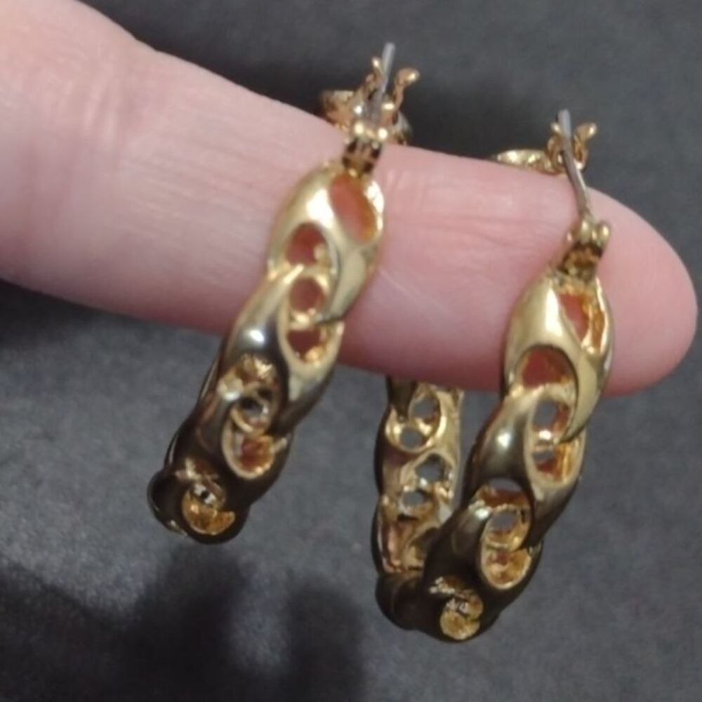 Gold tone hoop earrings chunky